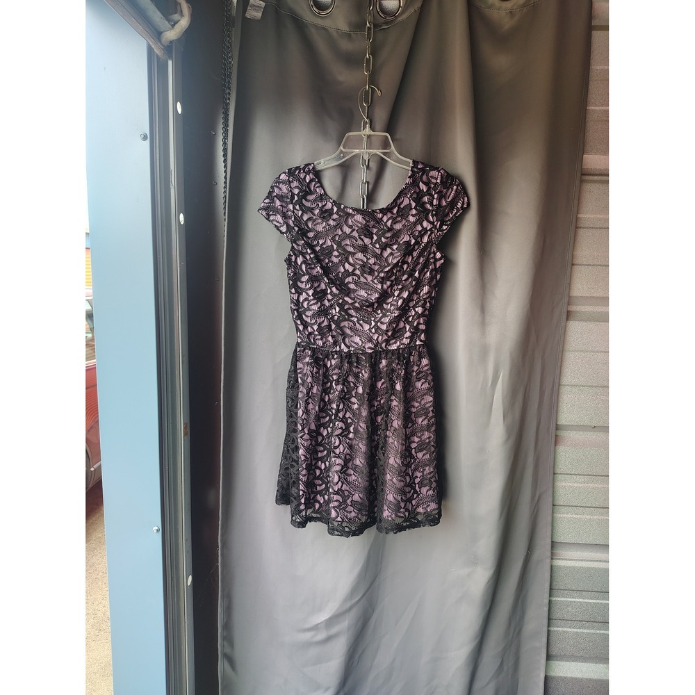 Three Pink Hearts Womens Lace Fit & Flare Dress Black Lavender Size 5 66F9228Y2I